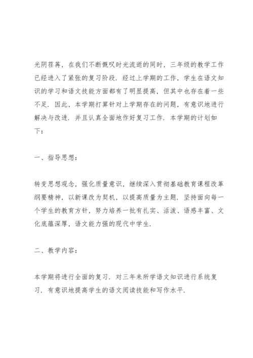 语文版九年级下语文老师教学工作计划4篇.docx