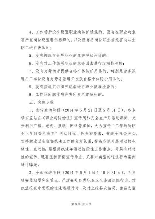 职业卫生监督执法工作方案.docx
