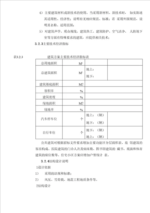 建筑工程方案设计编制深度