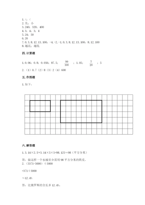 北师大版六年级下册数学 期末检测卷及答案【有一套】.docx