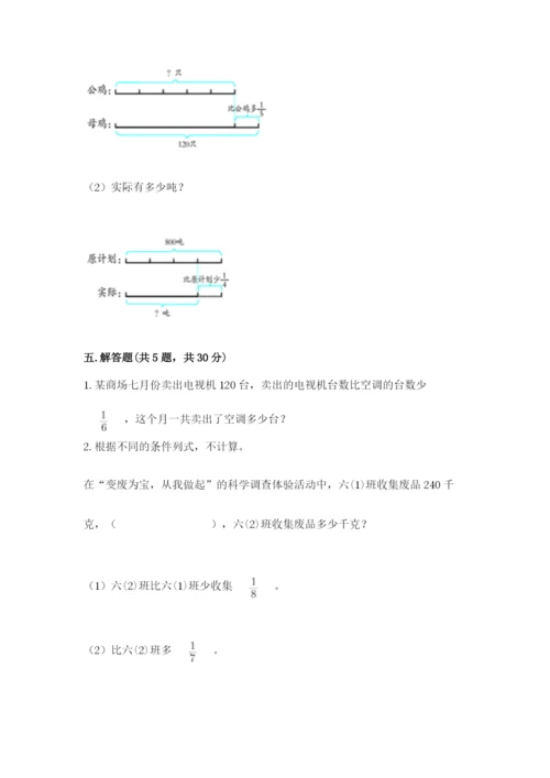 冀教版五年级下册数学第六单元 分数除法 测试卷附参考答案（综合卷）.docx