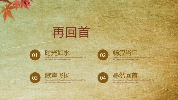 怀旧风格20年同学联谊会PPT模板