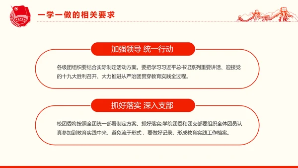 共青团一学一做学习PPT五四青年节完整版