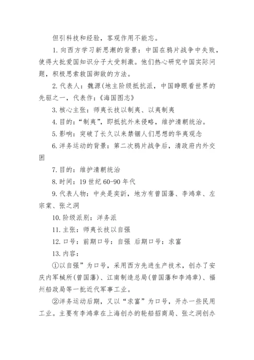 初二上册历史知识点总结归纳.docx