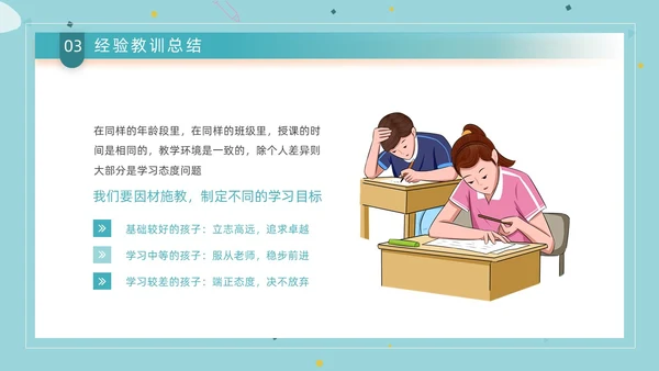 蓝色简约创意书本形状成绩分析班会教学课件动态PPT