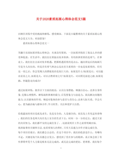 精编关于素质拓展心得体会范文5篇.docx