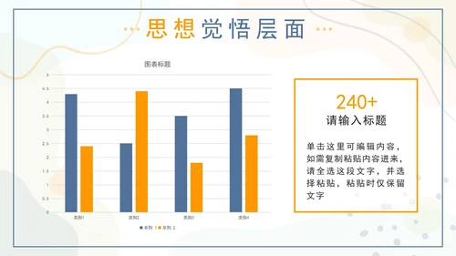 橙蓝色莫兰迪几何形状教学工作总结PPT模板