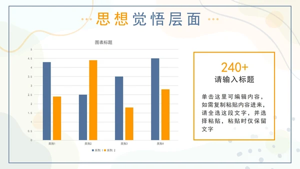 橙蓝色莫兰迪几何形状教学工作总结PPT模板