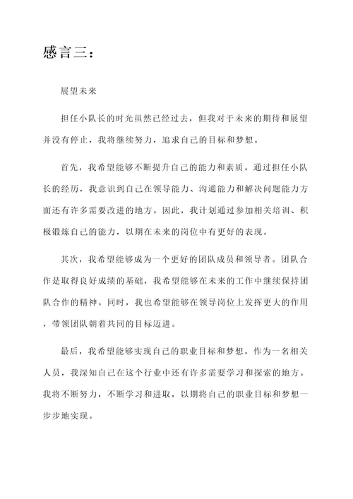 不做小队长后的感言