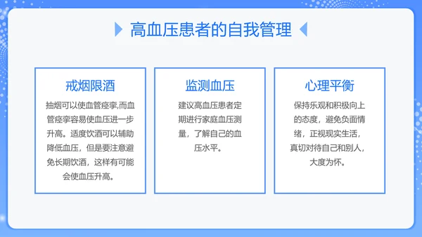 蓝色插画风预防高血压知识科普PPT模板