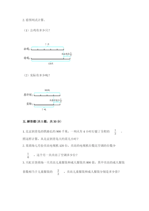 冀教版五年级下册数学第六单元 分数除法 测试卷加解析答案.docx