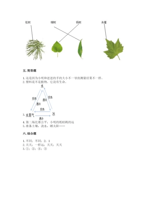 教科版一年级上册科学期末测试卷及参考答案（预热题）.docx