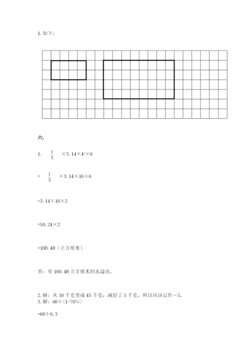 小学六年级数学摸底考试题【夺冠】.docx