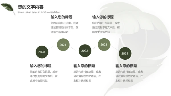 绿色极简文艺总结及未来展望PPT模板