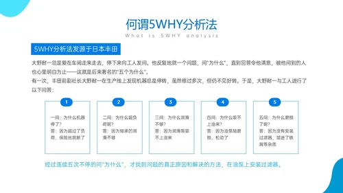 蓝色商务风简约实拍5why分析法培训ppt
