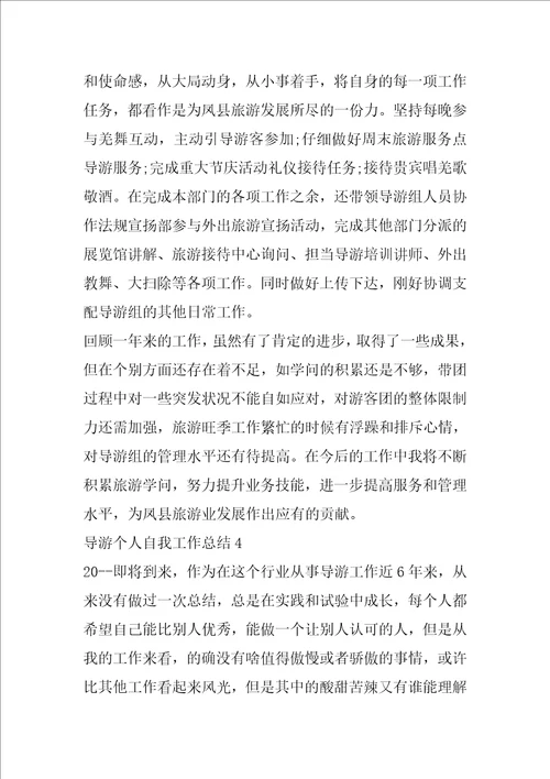 导游个人自我工作总结