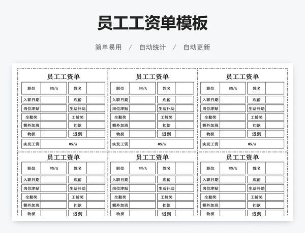 员工工资单模板
