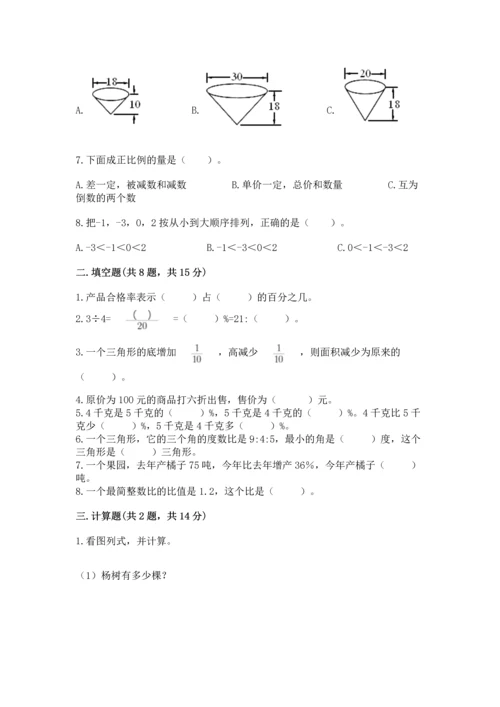 人教版六年级下册数学期末考试试卷及完整答案（夺冠）.docx