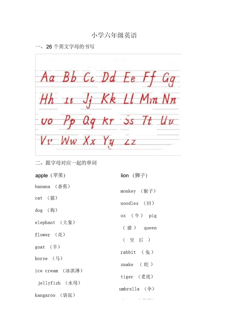 小学英语必备知识点