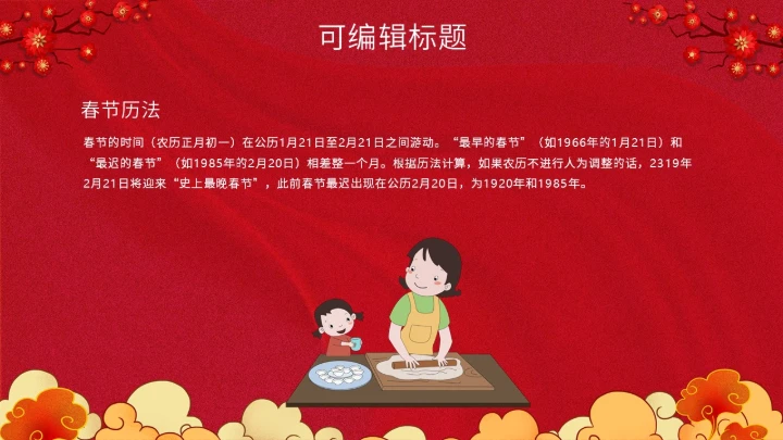 除夕之夜中国传统文化通用PPT模板