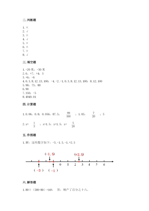 冀教版六年级下册期末真题卷及参考答案.docx