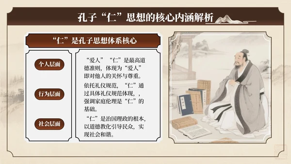 棕色中国风孔子诞辰文化讲座PPT