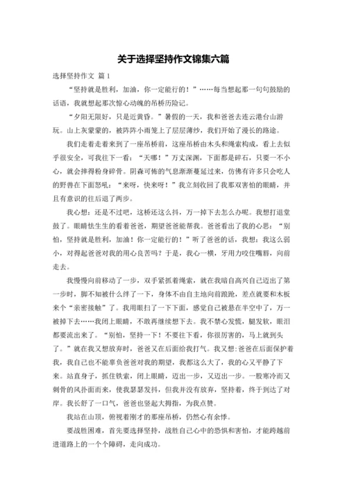 关于选择坚持作文锦集六篇.docx