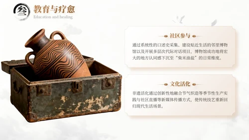 浅棕色中国风国庆博物馆专题讲座PPT模板