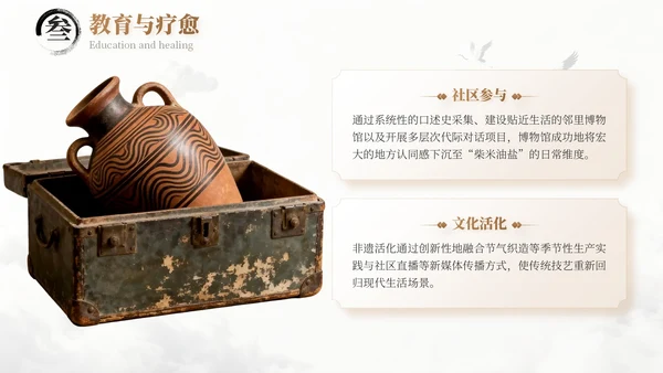 浅棕色中国风国庆博物馆专题讲座PPT模板
