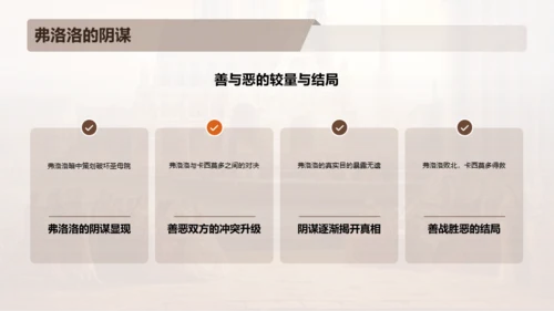 橙色复古读书笔记巴黎圣母院PPT模板