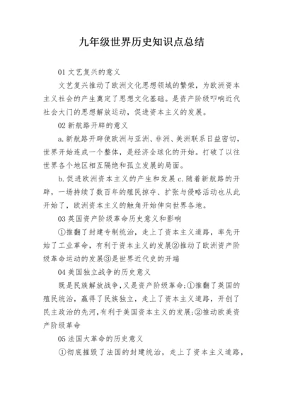 九年级世界历史知识点总结.docx