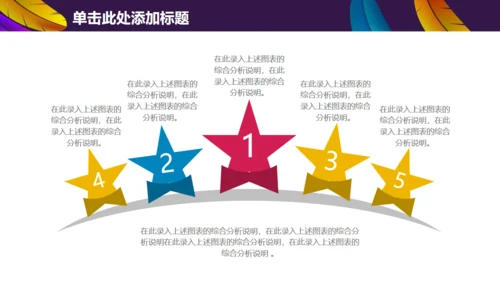 彩色羽毛时尚工作汇报模板