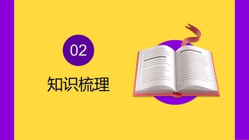 黄紫简约3D时尚精品教学课件PPT模板