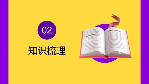 黄紫简约3D时尚精品教学课件PPT模板