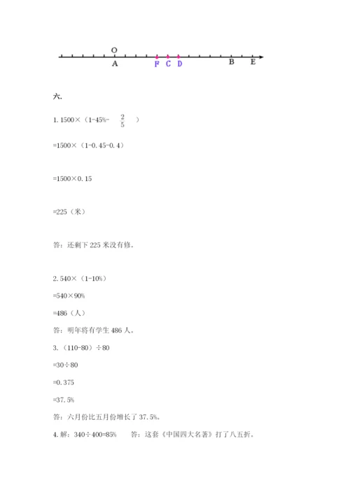 沪教版六年级数学下学期期末测试题带答案（实用）.docx