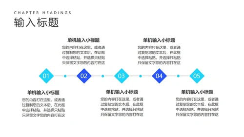 蓝色微立体项目总结汇报PPT模板