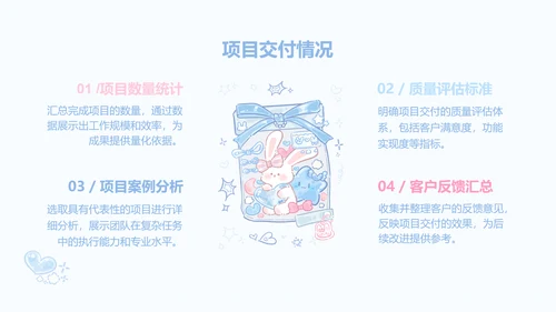 兔崽子蓝色卡通风工作总结