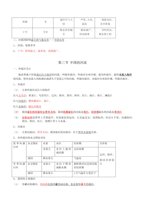 2017湘教版最新八年级上册地理复习要点汇总.docx