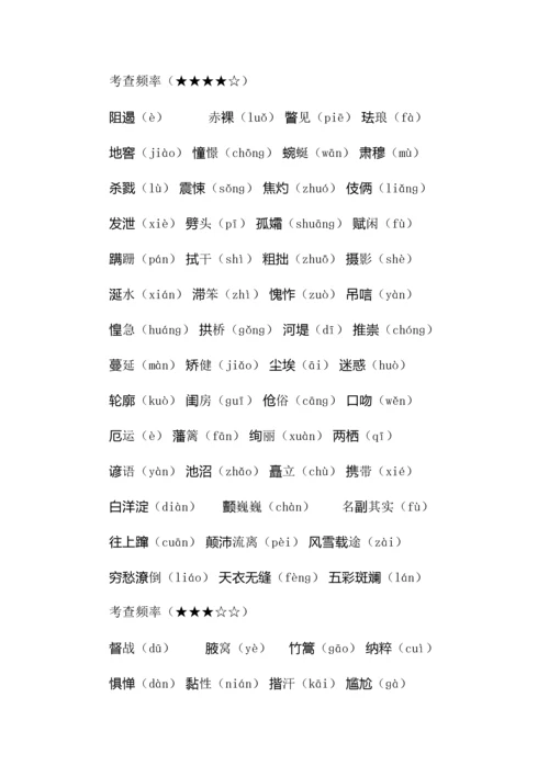 中考语文八年级上册易错字词汇总.docx