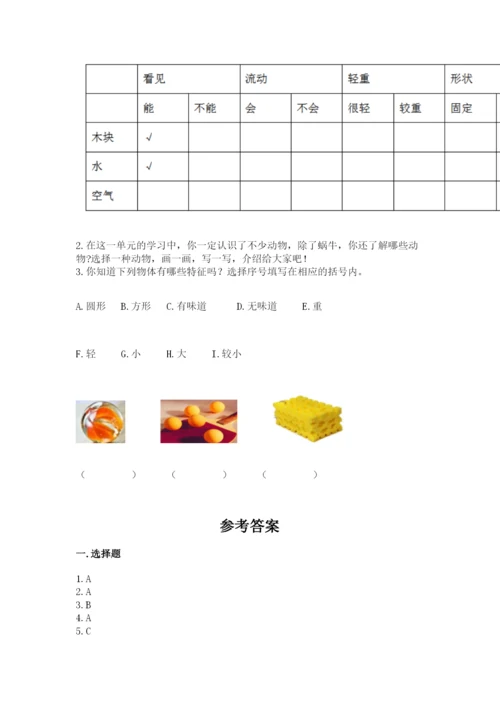 教科版一年级下册科学期末测试卷带答案（实用）.docx