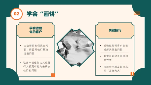 绿色复古风销售技巧培训通用PPT模板