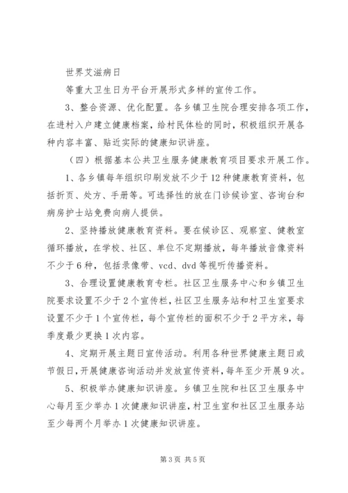 疾控中心健康教育工作计划范文.docx