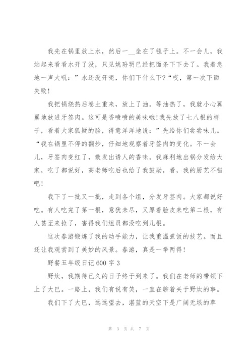 野餐五年级日记600字5篇.docx