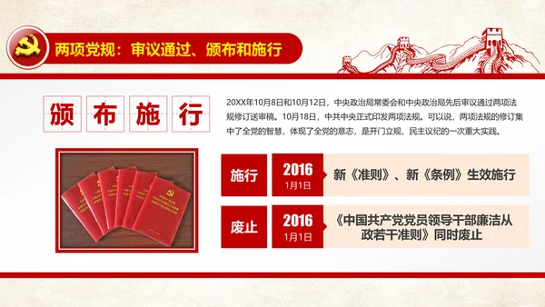 解读新版廉洁自律准则纪律处分条例PPT