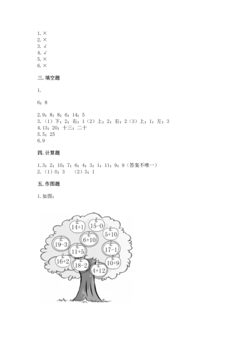 人教版一年级上册数学期末测试卷含答案（b卷）.docx