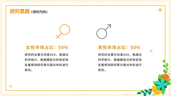 简约清新花卉大学生毕业论文答辩PPT模板
