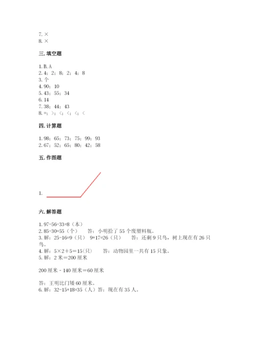 小学数学二年级上册期中测试卷带答案（突破训练）.docx