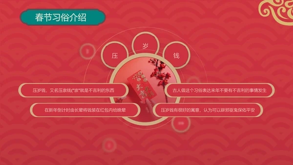新春快乐红金复古风春节节日介绍PPT模板