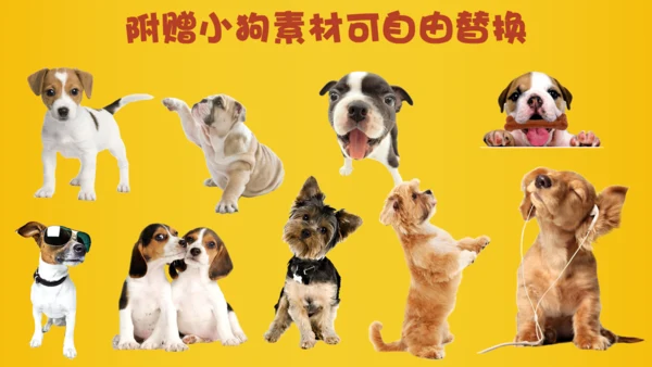 宠物狗疯狂动物园通用PPT模板
