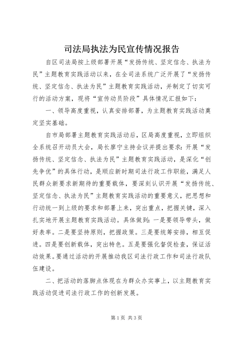 司法局执法为民宣传情况报告.docx